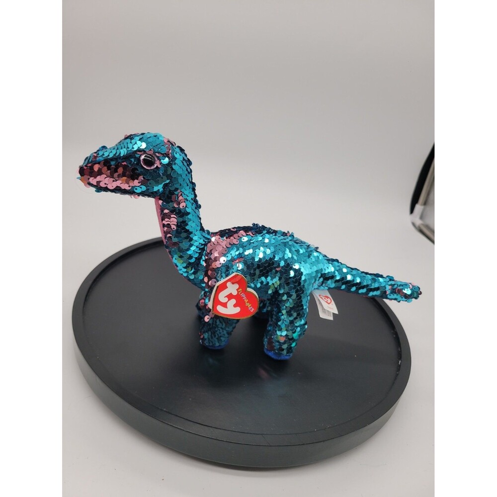 TY Flippables Sequin Plush - TREMOR the Dinosaur Size - 6 inch New 2018